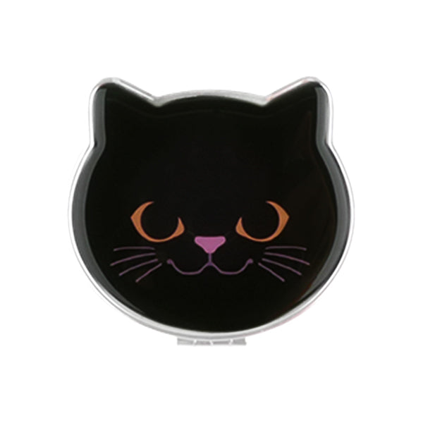 猫まっしぐらオリジナル猫型手鏡-黒猫（ねこがたてかがみ-くろねこ 