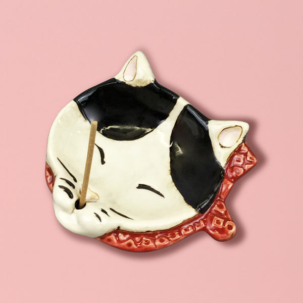 【猫まっしぐらセレクト】浮世DECO 猫の香皿-猫顔