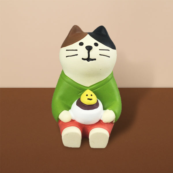 猫まっしぐらセレクト】concombre うさぎや旅館・猫の置物ミニ-月見