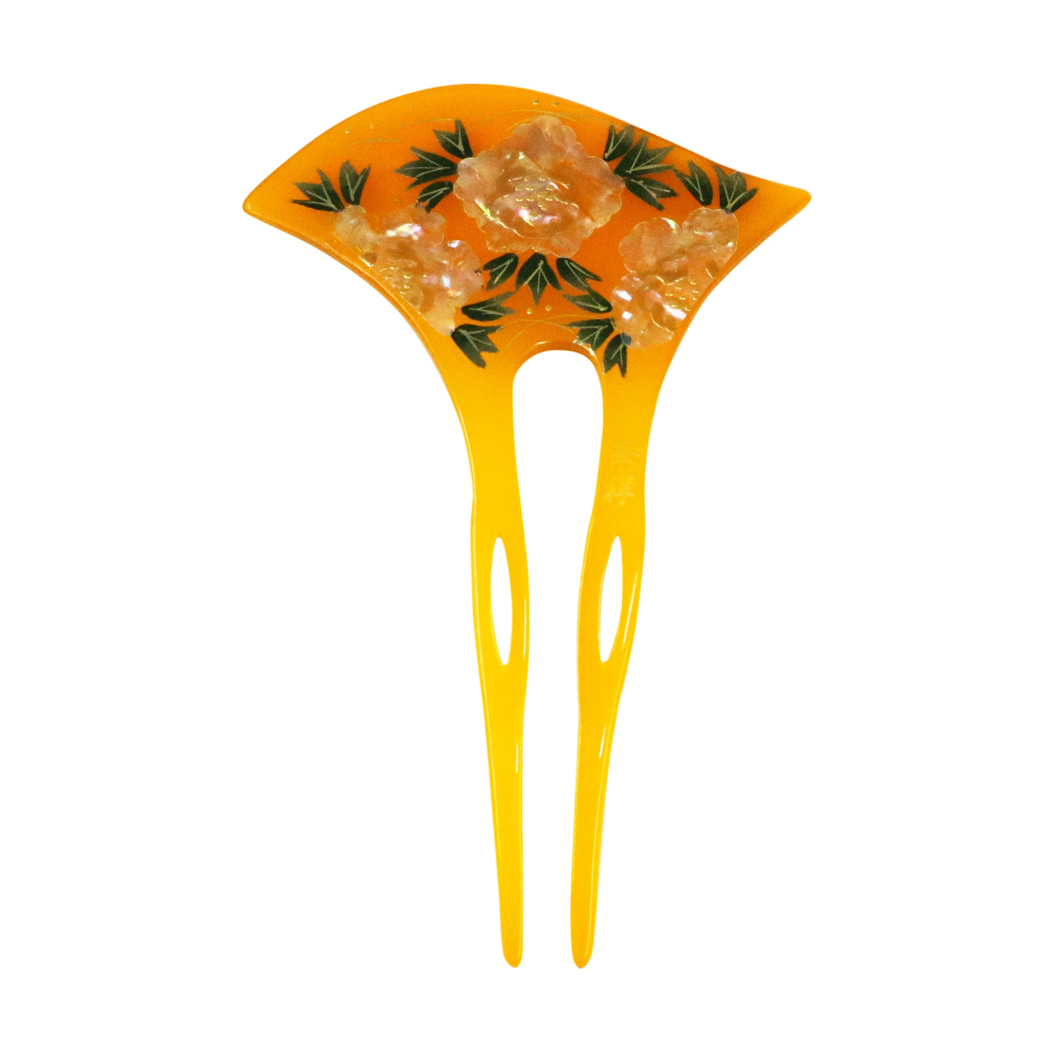 扇型簪-蒔絵べっ甲花｜普段使いの簪・ヘアアクセサリーブランド