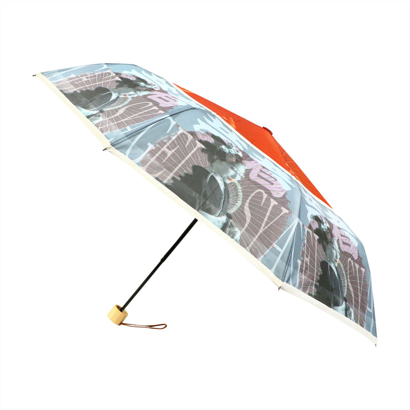 和柄テキスタイル 三つ折り畳み傘‐三つ折り畳み傘-AWESOME JAPAN-GEISYA(わがらてきすたいる みつ折りたたみ傘-オーサム ジャパン-ゲイシャ)
