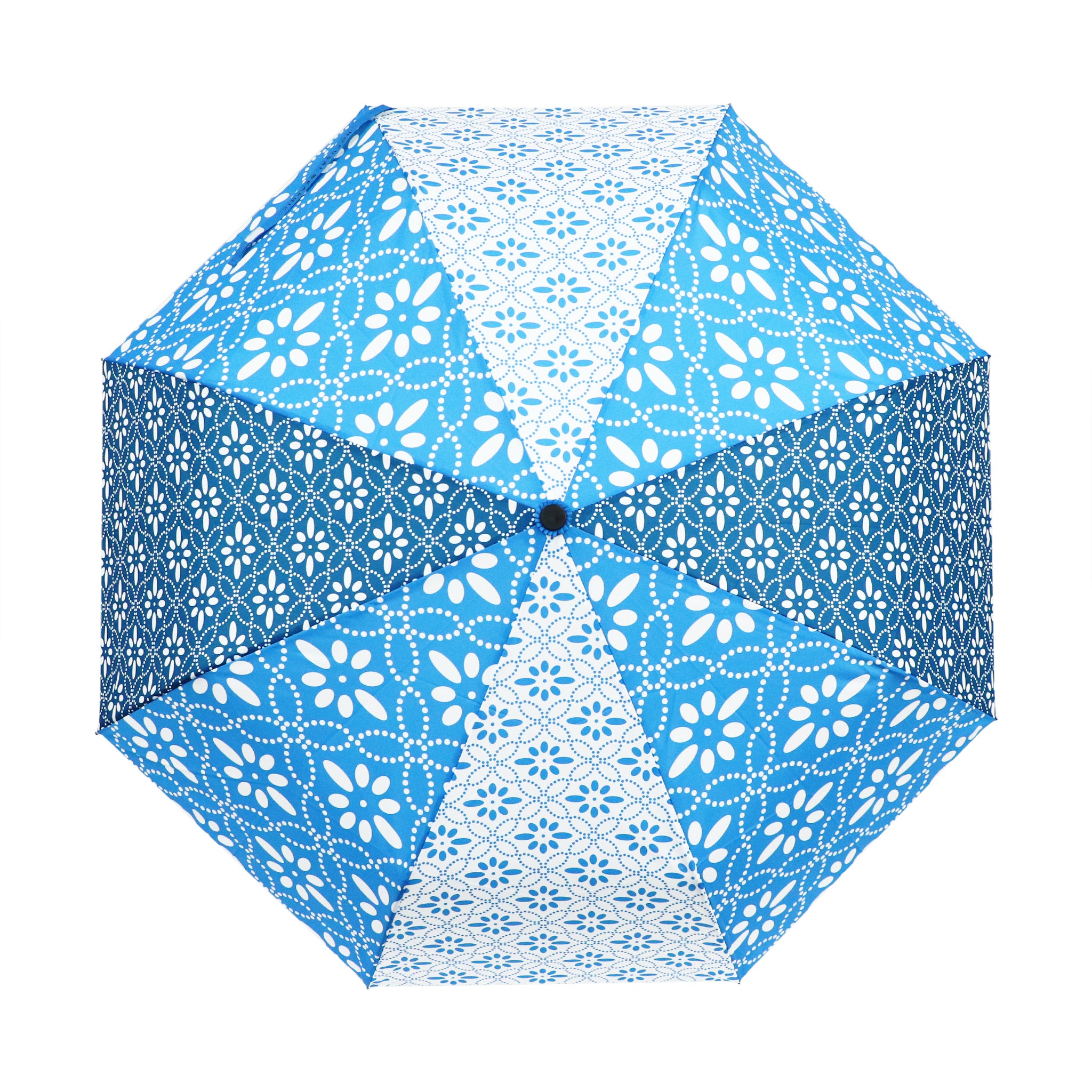 和柄ﾃｷｽﾀｲﾙ 三つ折り畳み傘 お手玉-青｜おしゃれな和柄傘