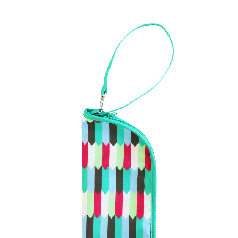 【新型】和柄テキスタイル 折り畳み傘袋-矢絣／翡翠(わがらてきすたいる 折りたたみ傘ケース-やがすり／ひすい)