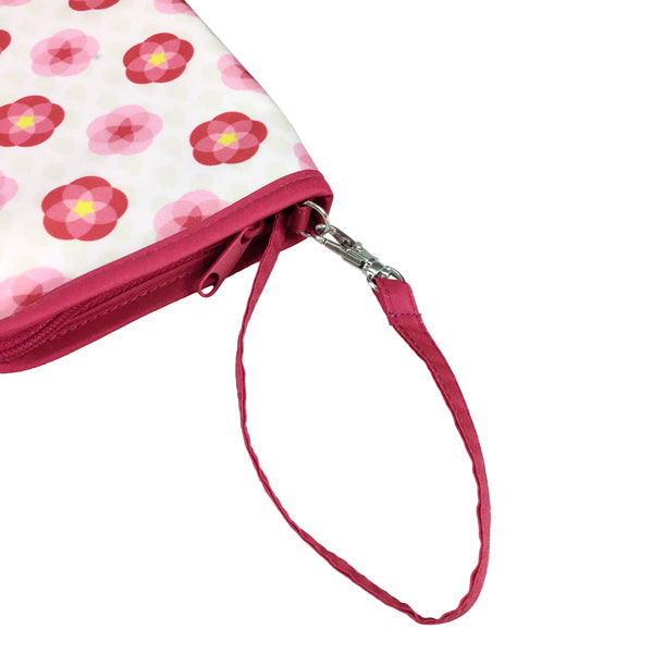 和柄テキスタイル 折り畳み傘袋‐花しずく／赤（わがらてきすたいる 折りたたみ傘ケース-はなしずく／あか）