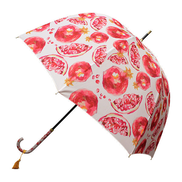 丸屋根深張傘‐柘榴／真白｜おしゃれな和柄傘ブランド［和傘や北斎