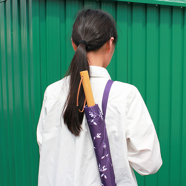 和柄テキスタイル 長傘袋‐紫根（わがらてきすたいる なががさぶくろ-しこん）