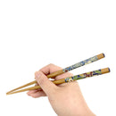 〔万作セレクト〕若狭塗 煤竹夫婦箸-花扇（わかさぬり すすたけめおとはし-けせん)