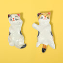 〔万作セレクト〕大陸焼 箸置き-寝転猫（たいりくやき はしおき-ねころびねこ)