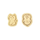 〔万作セレクト〕橅製箸置き-版画風動物（ ぶなせいはしおき-はんがふうどうぶつ)