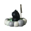 【猫まっしぐらセレクト】concombre 猫のカードスタンド-露天風呂 黒猫