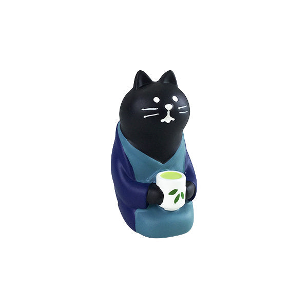 猫まっしぐらセレクト】concombre 旅猫・猫のミニフィギュア-日本茶|猫