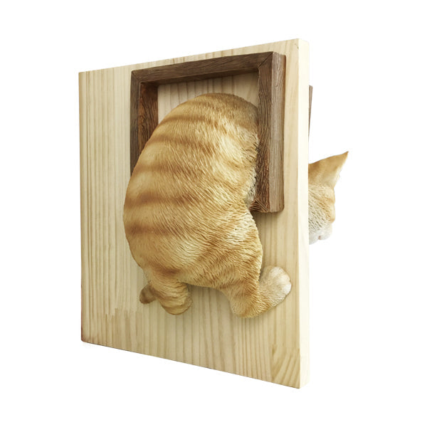 【猫まっしぐらセレクト】 壁掛け・猫の置物-ネコトンネル トラ猫
