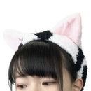【猫まっしぐらセレクト】 猫の猫耳ヘアバンド-猫柄 ブチ猫