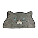 【猫まっしぐらセレクト】 猫のセミサークルマット-猫のお顔 黒猫