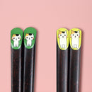 【猫まっしぐらセレクト】 親猫子猫・猫の親子箸-三毛猫