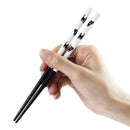 【猫まっしぐらセレクト】animals zoo chopsticks 食洗機対応・猫の塗分親子箸-黒猫