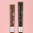 【猫まっしぐらセレクト】 食洗機対応・猫の乾漆夫婦箸-花見猫