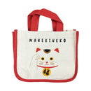 【猫まっしぐらセレクト】 日本の招福モチーフ・猫のかどまるミニトート-招き猫