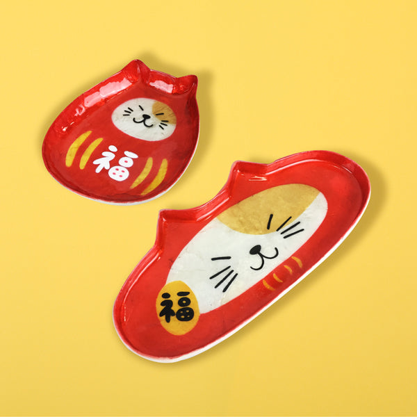 【猫まっしぐらセレクト】 日本の招福モチーフ・猫のカピストレー-だるま猫