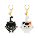 『猫まっしぐら』特製アクリルキーホルダー 黒猫/三毛猫（ねこまっしぐら とくせいあくりるきーほるだー /くろねこ/みけねこ）
