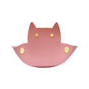 【猫まっしぐらセレクト】組み立て式 猫型レザートレイ ピンク（くみたてしき ねこがたれざーとれい）