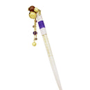 牛角しめ縄一本簪-青/赤/紫/黒 (ぎゅうつのしめなわいっぽんかんざし)