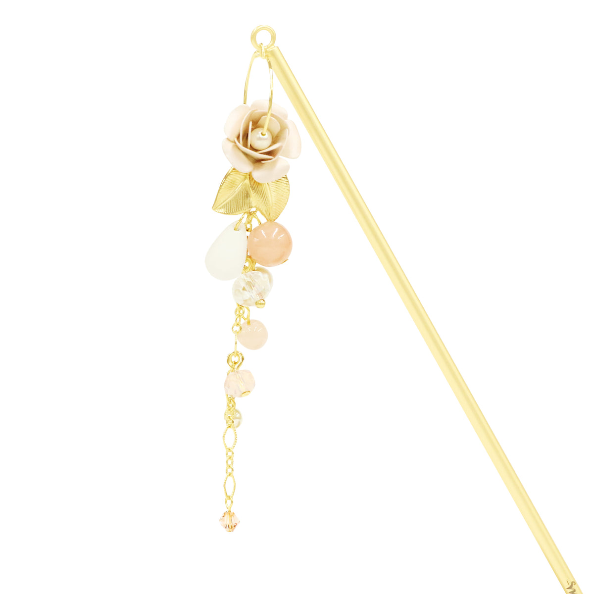 薔薇ハート＊簪 かんざし 薔薇のブーケの様なボールビーズ 紫 パープル ばら バラ