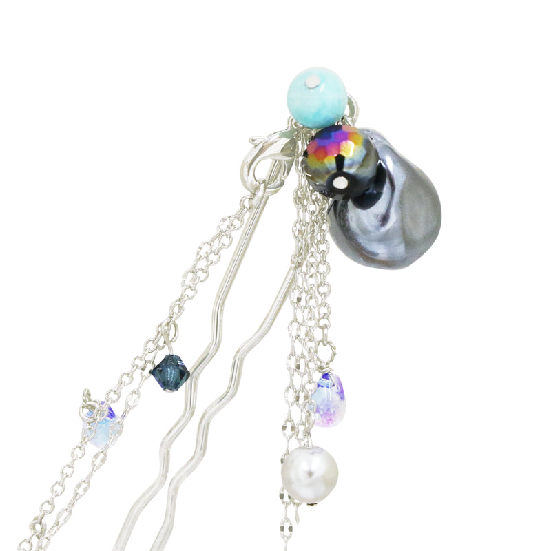 2025冬季限定簪　泡沫海月二連簪-銀/金(うたかたくらげにれんかんざし-ぎん/きん)