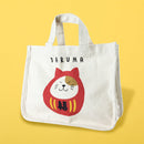 【猫まっしぐらセレクト】 日本の招福モチーフ・猫のかどまるミニトート-だるま猫