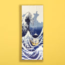 【猫まっしぐらセレクト】 猫の手ぬぐい-波富士と猫