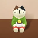 【猫まっしぐらセレクト】concombre うさぎや旅館・猫の置物ミニ-月見大福猫