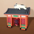 【猫まっしぐらセレクト】concombre 旅猫 東京・猫の置物ミニ-浅草雷門うとうと猫