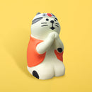 【猫まっしぐらセレクト】concombre まったり合格祈願・猫の置物ミニ-必勝祈願猫