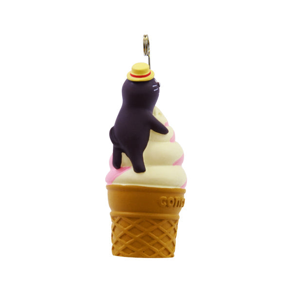 【猫まっしぐらセレクト】concombre 雪猫アイス店・猫の置物ミニ-ソフトクリーム看板猫（こんこんぶる ゆきねこあいすてん・ねこのおきものみに-そふとくりーむかんばんねこ）