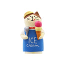 【猫まっしぐらセレクト】concombre 雪猫アイス店・猫の置物ミニ-アイス屋猫（こんこんぶる ゆきねこあいすてん・ねこのおきものみに-あいすやねこ）