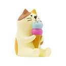 【猫まっしぐらセレクト】concombre 雪猫アイス店・猫の置物ミニ-アイス三毛猫（こんこんぶる ゆきねこあいすてん・ねこのおきものみに-あいすみけねこ）
