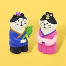 【猫まっしぐらセレクト】concombre 七夕・猫の置物ミニ-織姫猫と彦星猫（こんこんぶる たなばた・ねこのおきものみに-おりひめねことひこぼしねこ）