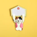 【猫まっしぐらセレクト】concombre まったり合格祈願・猫の置物ミニ-応援にゃんこ