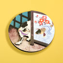 【猫まっしぐらセレクト】洒落ねこ 丸・猫のマグネット-鯉