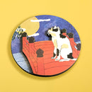 【猫まっしぐらセレクト】洒落ねこ 丸・猫のマグネット-月