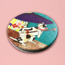 【猫まっしぐらセレクト】洒落ねこ 丸・猫のコンパクトミラー-和傘