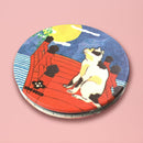 【猫まっしぐらセレクト】洒落ねこ 丸・猫のコンパクトミラー-月