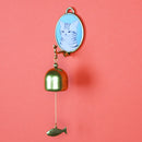 【猫まっしぐらセレクト】KANNEKO 猫のドアベル-サバトラ猫 スカイブルー