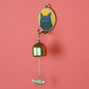 【猫まっしぐらセレクト】KANNEKO 猫のドアベル-灰猫 ダークイエロー