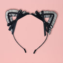 【猫まっしぐらセレクト】 猫の猫耳カチューシャ-フリルリボン