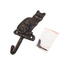 【猫まっしぐらセレクト】アンティーク風 猫のアイアンフック キャット-シングルフック（あんてぃーくふう ねこのあいあんふっく きゃっと-しんぐるふっく）