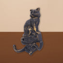 【猫まっしぐらセレクト】アンティーク風 猫のアイアンフック キャット-ダブルフック（あんてぃーくふう ねこのあいあんふっく きゃっと-だぶるふっく）