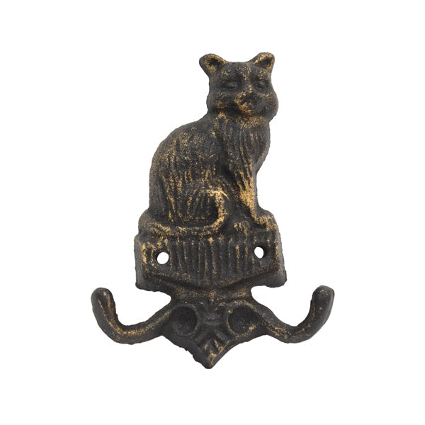 猫まっしぐらセレクト】アンティーク風 猫のアイアンフック キャット