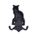 【猫まっしぐらセレクト】アンティーク風 猫のアイアンフック キャット-ダブルフック（あんてぃーくふう ねこのあいあんふっく きゃっと-だぶるふっく）
