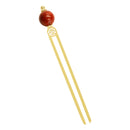 珊瑚玉二又簪-紅(さんごだまふたまたかんざし‐くれない)